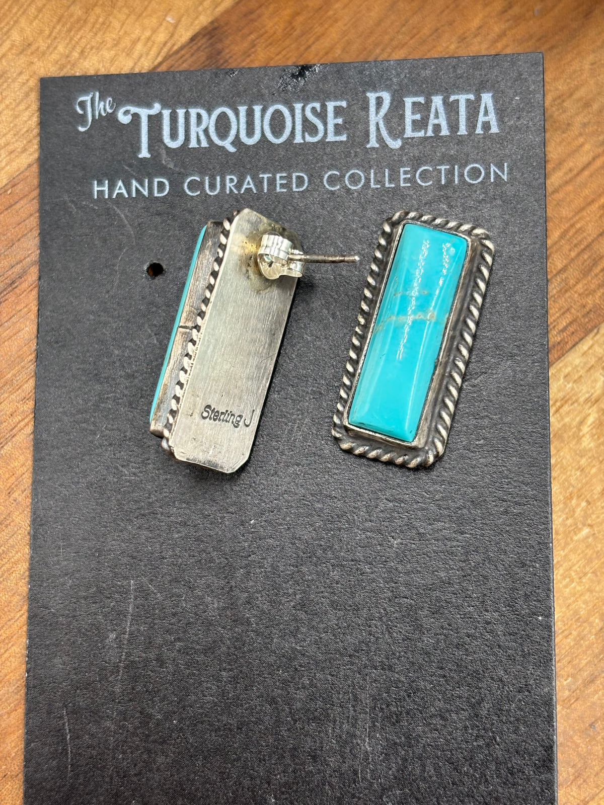 Turquoise #917-25 Bar Earrings by Judith Dixon, Navajo