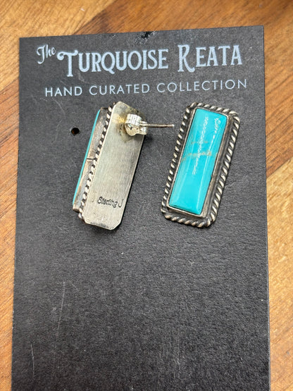 Turquoise #917-25 Bar Earrings by Judith Dixon, Navajo