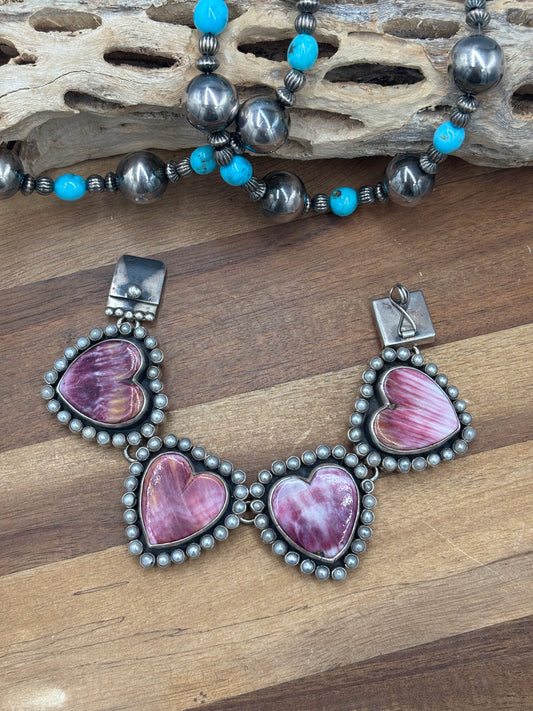 Purple Spiny #930-20 Heart Bracelet By Federico Jimenez