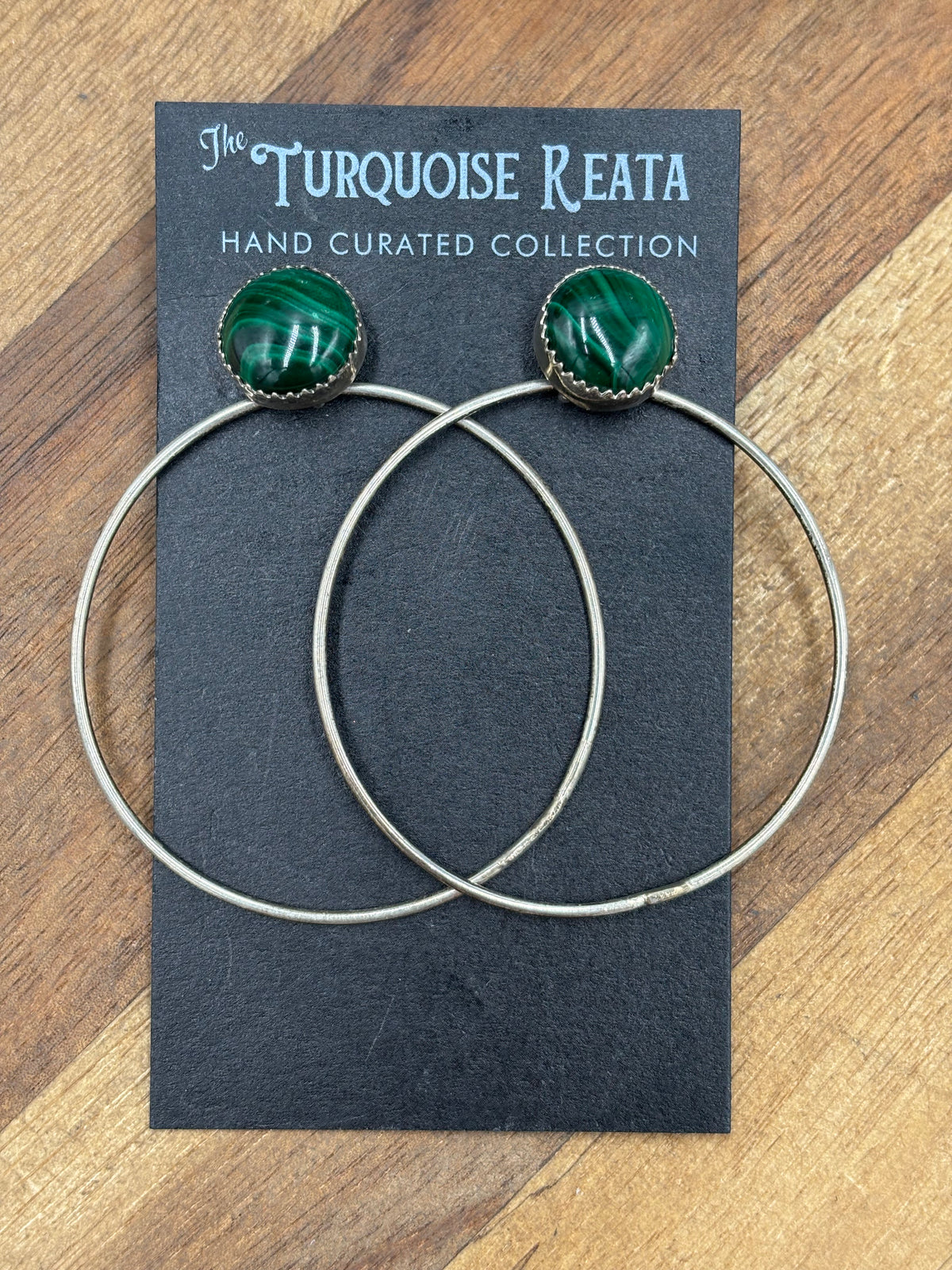 Malachite #917-20 Hoop Earrings