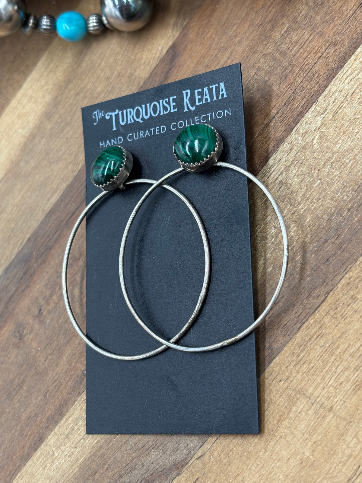 Malachite #917-20 Hoop Earrings
