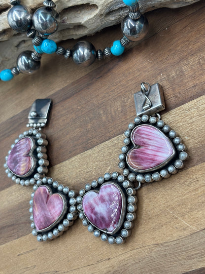 Purple Spiny #930-20 Heart Bracelet By Federico Jimenez