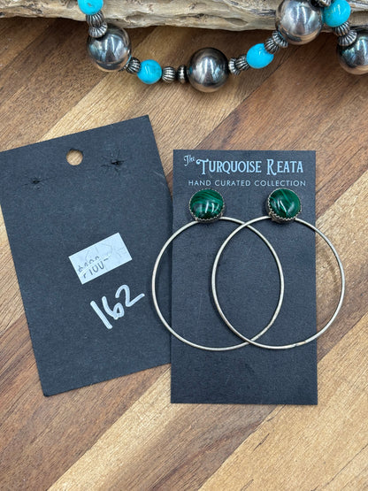 Malachite #917-20 Hoop Earrings