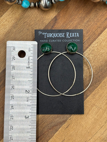 Malachite #917-20 Hoop Earrings