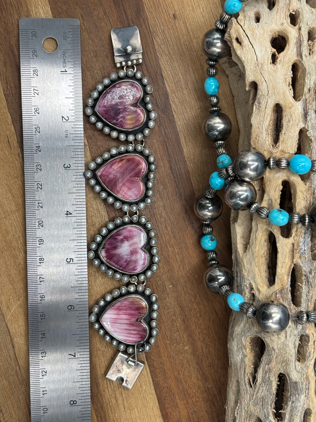 Purple Spiny #930-20 Heart Bracelet By Federico Jimenez