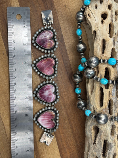 Purple Spiny #930-20 Heart Bracelet By Federico Jimenez