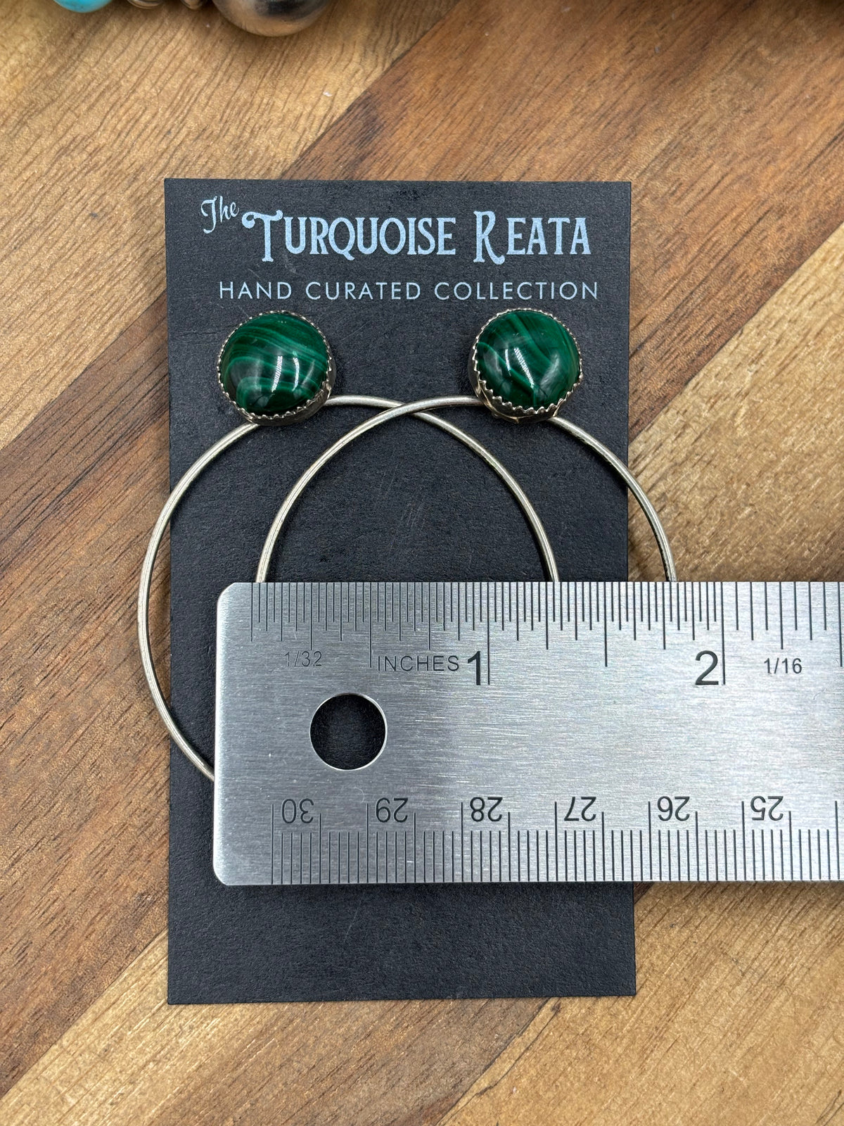 Malachite #917-20 Hoop Earrings