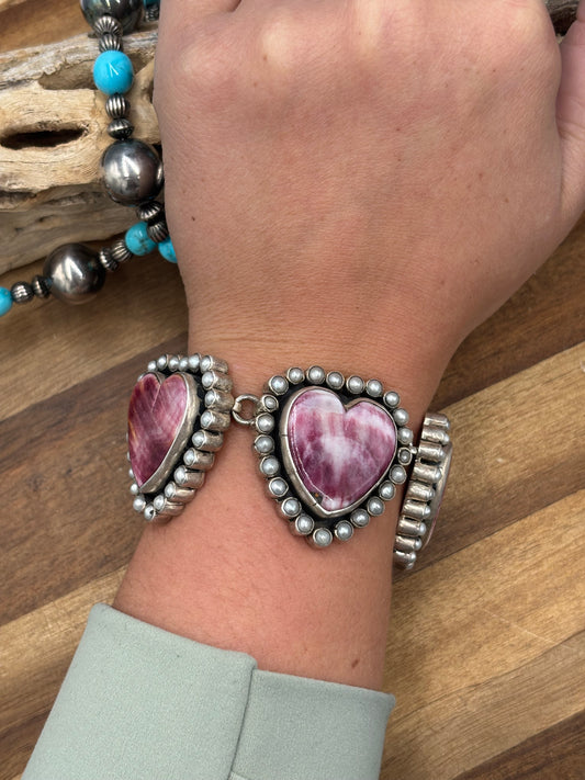 Purple Spiny #930-20 Heart Bracelet By Federico Jimenez