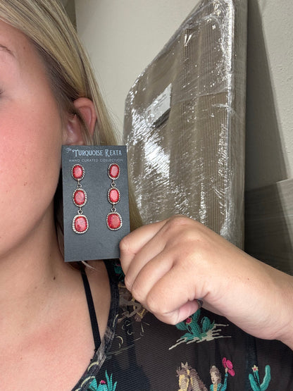Red Opal #917-27 Earrings