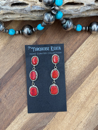 Red Opal #917-27 Earrings