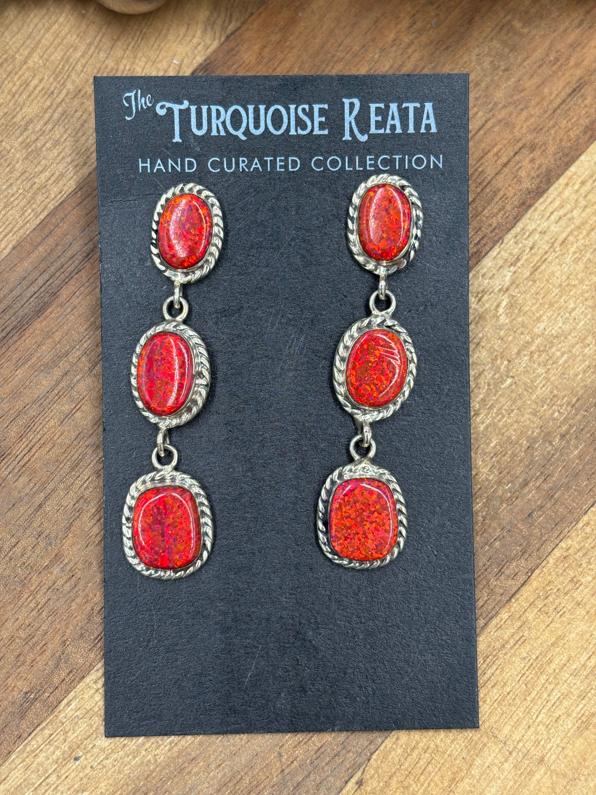 Red Opal #917-27 Earrings