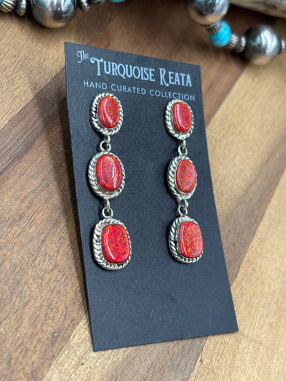 Red Opal #917-27 Earrings