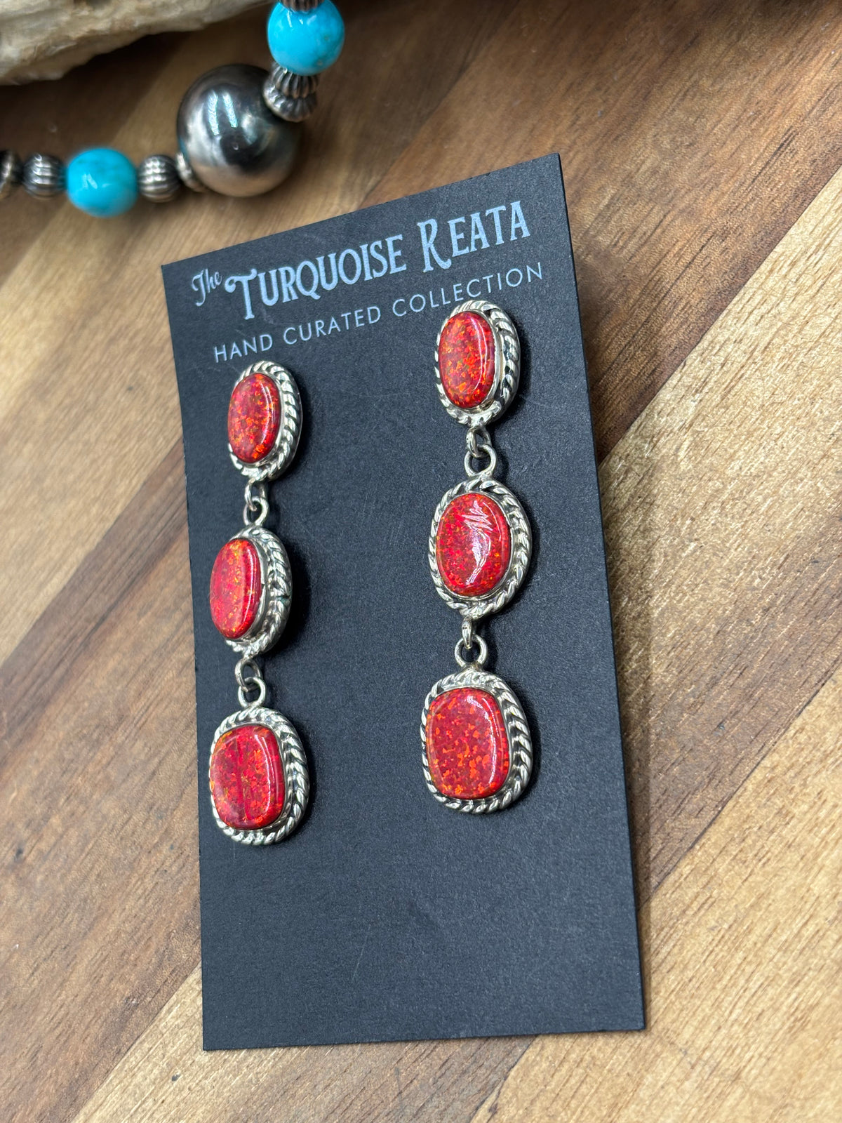Red Opal #917-27 Earrings