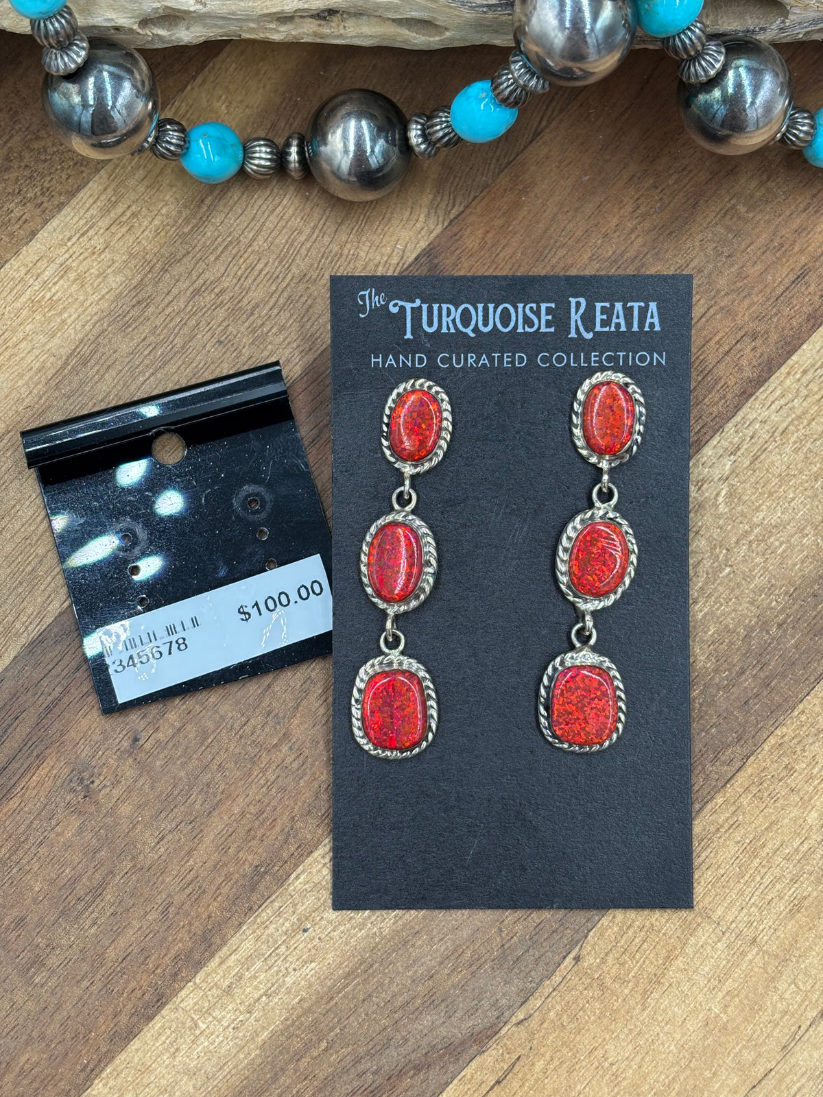 Red Opal #917-27 Earrings
