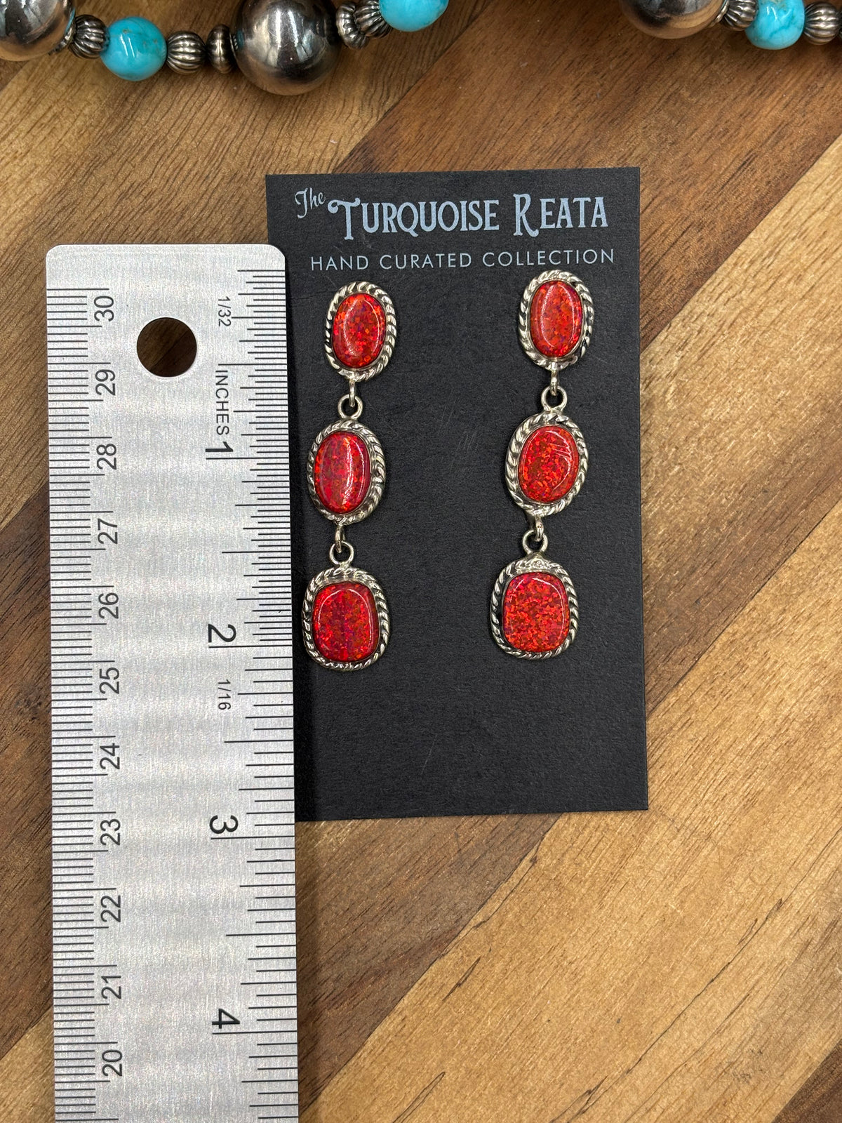 Red Opal #917-27 Earrings