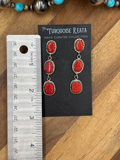 Red Opal #917-27 Earrings
