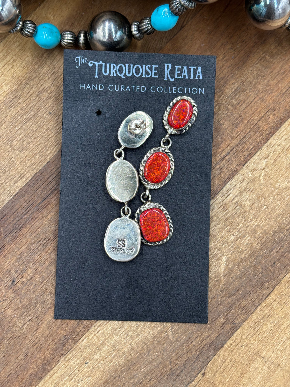 Red Opal #917-27 Earrings