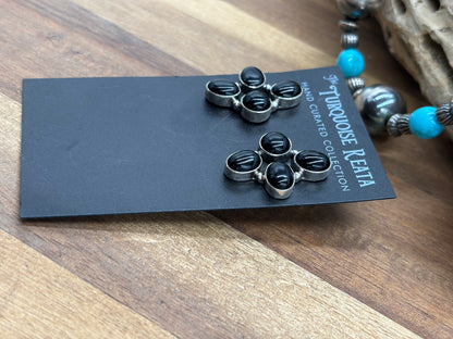 Black Onyx #917-16 Cluster Earrings