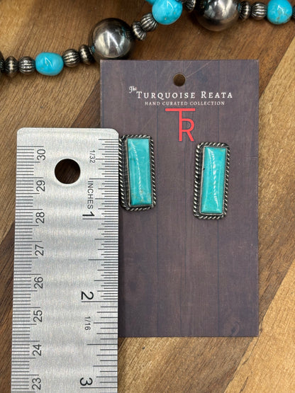 Turquoise #101-28 Bar Earrings by Judith Dixon, Navajo