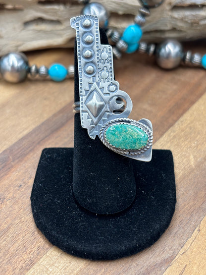 Turquoise #101-27 Pistola Adjustable Ring by Timothy Yazzie, Navajo