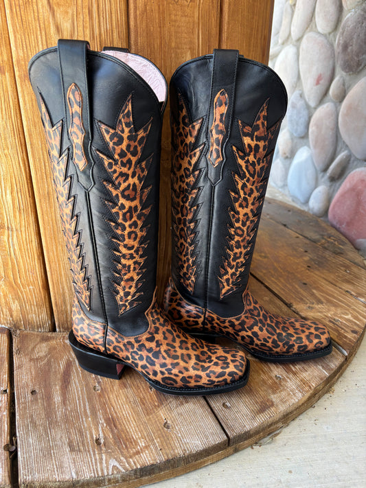 Signature Turquoise Reata Boot – The Nala Leopard Square Rodeo Toe Boot