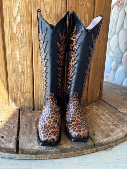 Signature Turquoise Reata Boot – The Nala Leopard Square Rodeo Toe Boot
