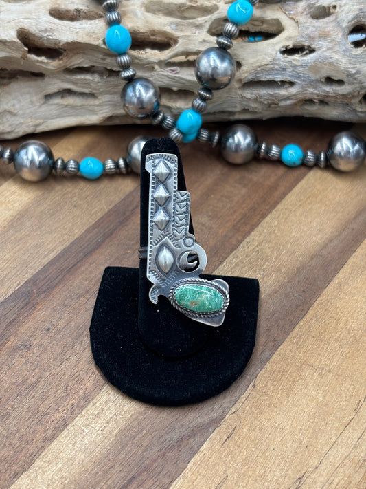 Turquoise #101-26 Pistola Adjustable Ring by Timothy Yazzie, Navajo