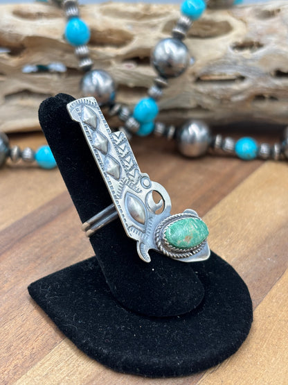 Turquoise #101-26 Pistola Adjustable Ring by Timothy Yazzie, Navajo