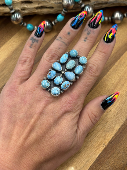 Golden Hills #917-21 Ring Size 7 by Ella Peter, Navajo