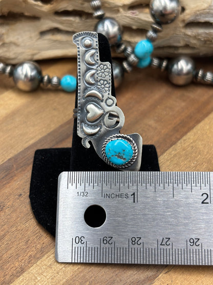 Turquoise #101-25 Pistola Adjustable Ring by Timothy Yazzie, Navajo
