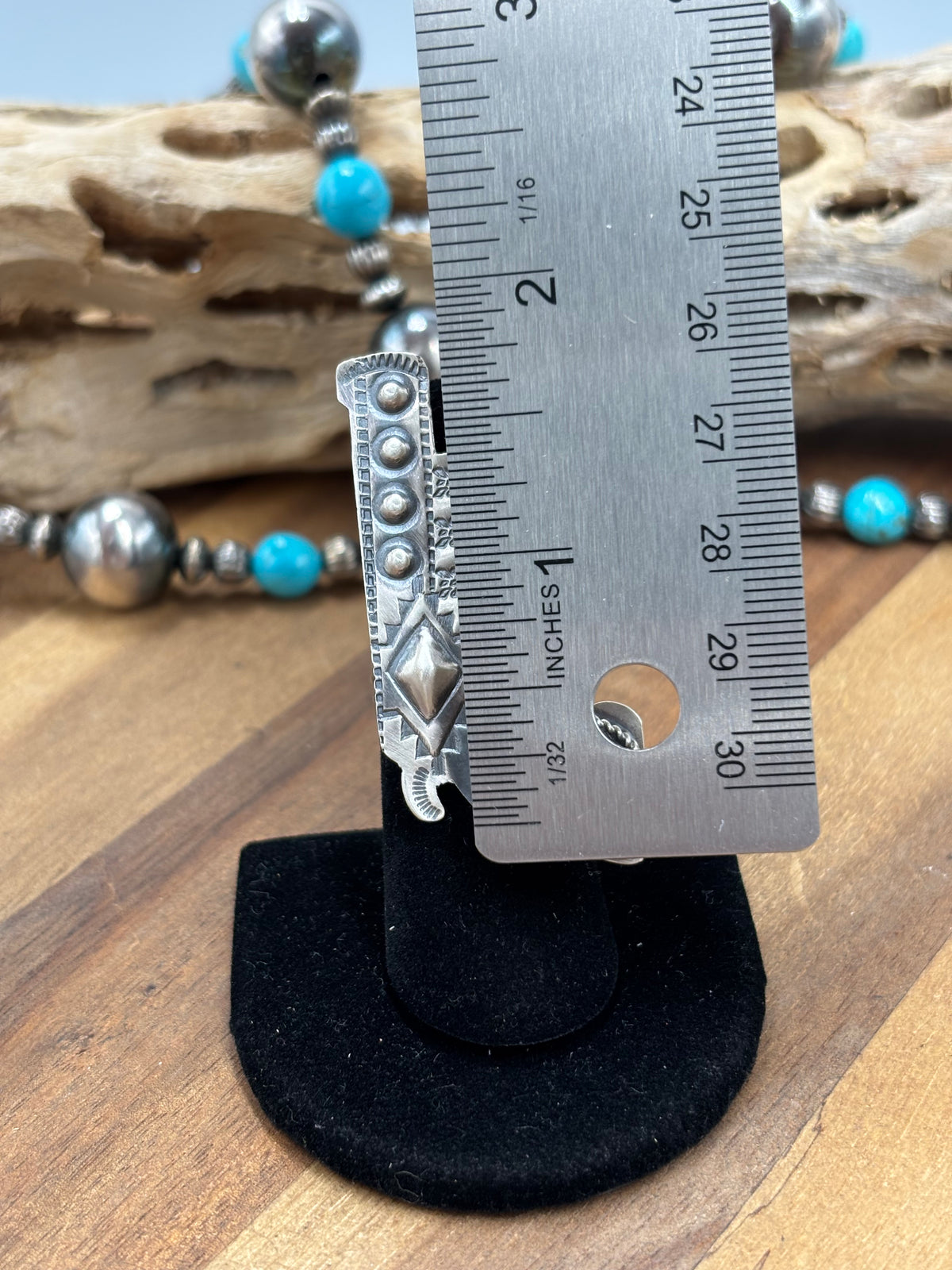 Turquoise #101-24 Pistola Adjustable Ring by Timothy Yazzie, Navajo
