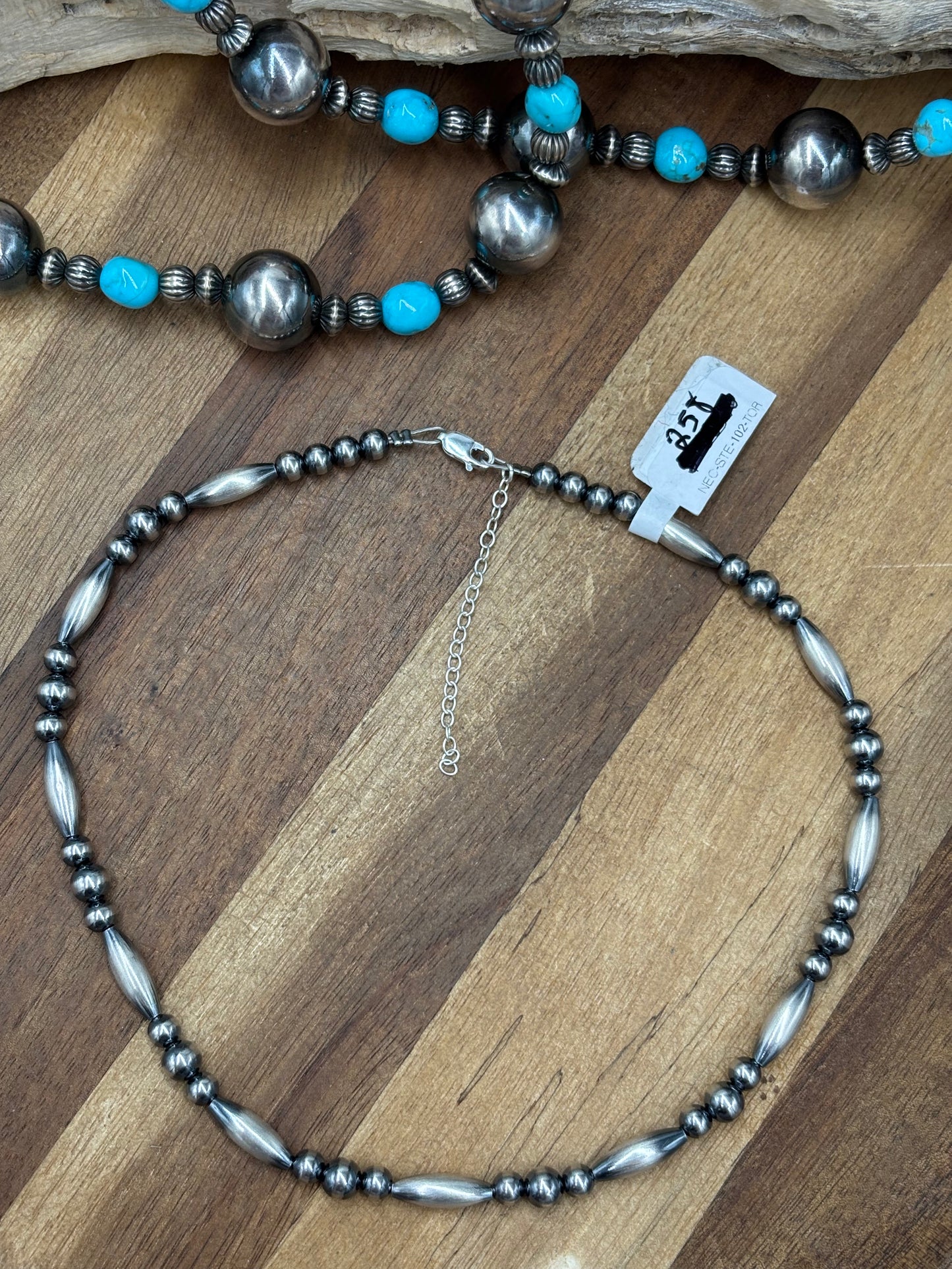 15" Torpedo #101-18 Sterling Silver Pearl Necklace