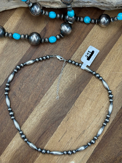 15" Torpedo #101-18 Sterling Silver Pearl Necklace