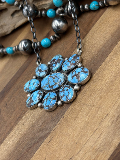 Golden Hills #101-16 Cluster Necklace by Geraldine James, Navajo