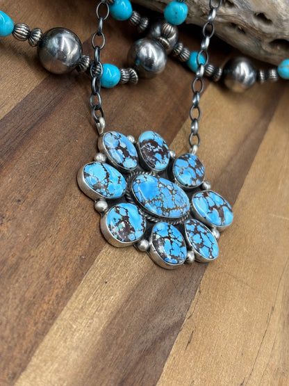 Golden Hills #101-16 Cluster Necklace by Geraldine James, Navajo