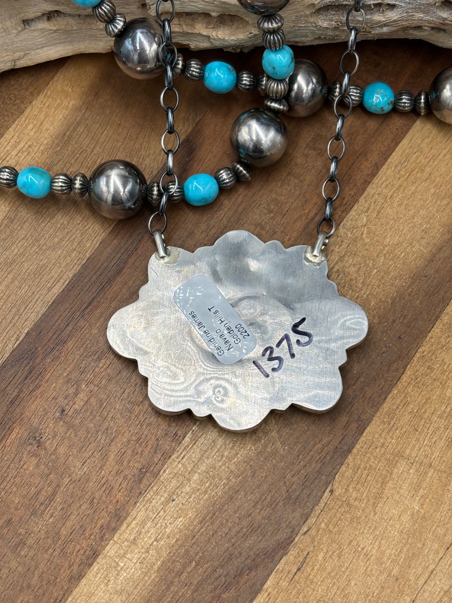 Golden Hills #101-16 Cluster Necklace by Geraldine James, Navajo