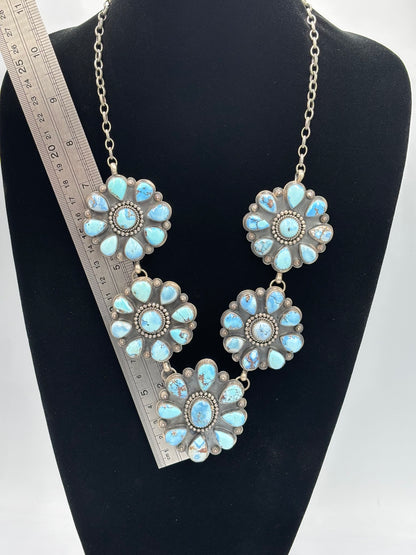 Golden Hills #917-23 Cluster Necklace by Gilbert Platero