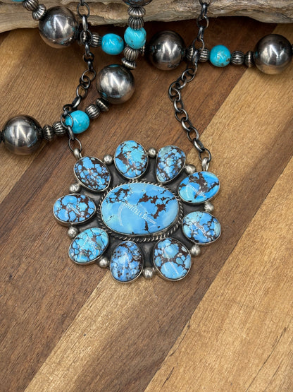 Golden Hills #101-15 Cluster Necklace by Geraldine James, Navajo