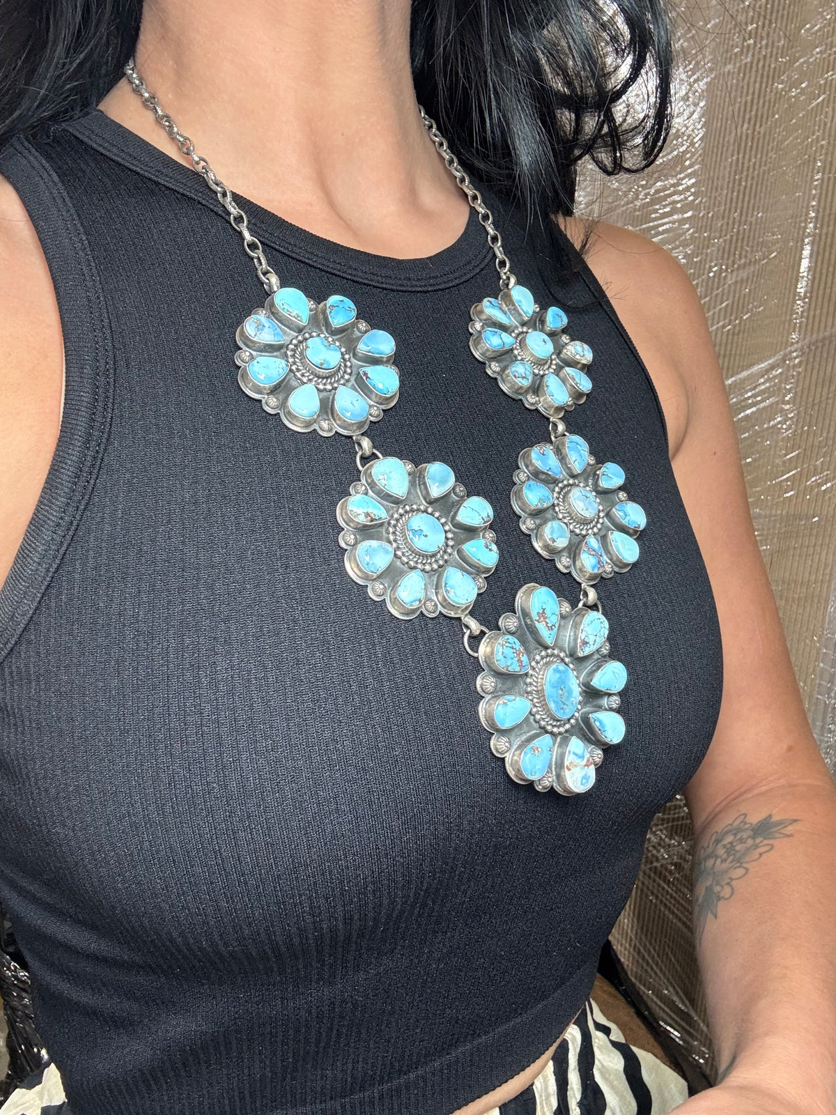 Golden Hills #917-23 Cluster Necklace by Gilbert Platero