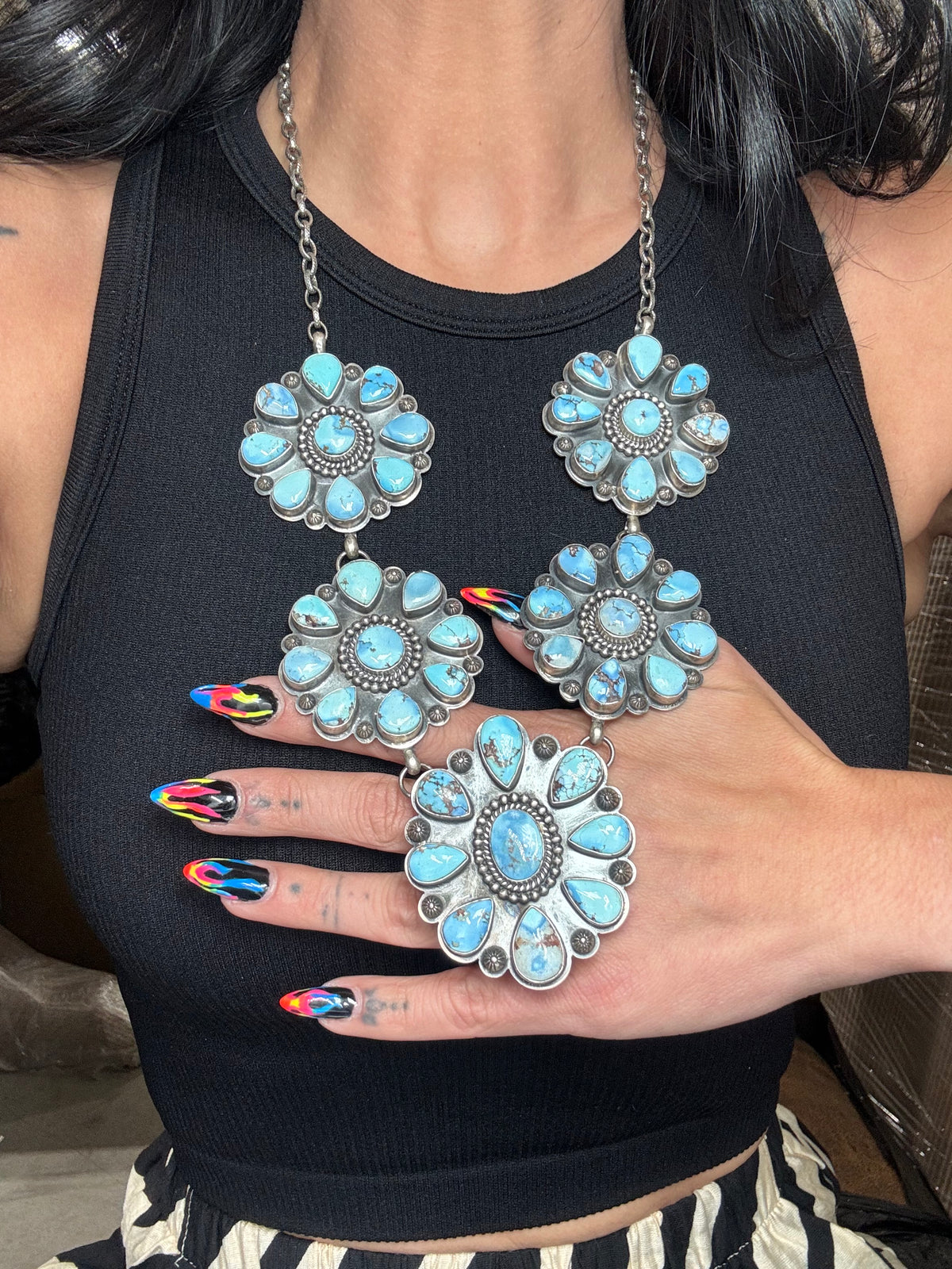 Golden Hills #917-23 Cluster Necklace by Gilbert Platero