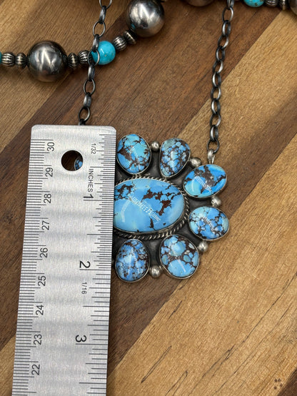 Golden Hills #101-15 Cluster Necklace by Geraldine James, Navajo