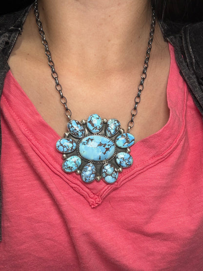 Golden Hills #101-15 Cluster Necklace by Geraldine James, Navajo