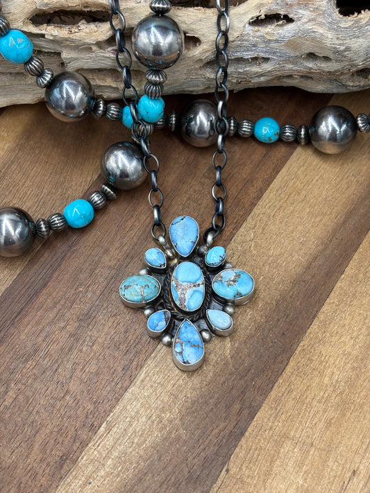Golden Hills #101-14 Cluster Necklace by Wilson Dawes, Navajo