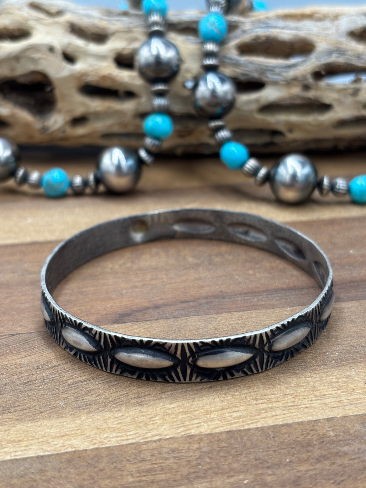 Sterling Bangle #930-13 by Elvira Bill, Navajo
