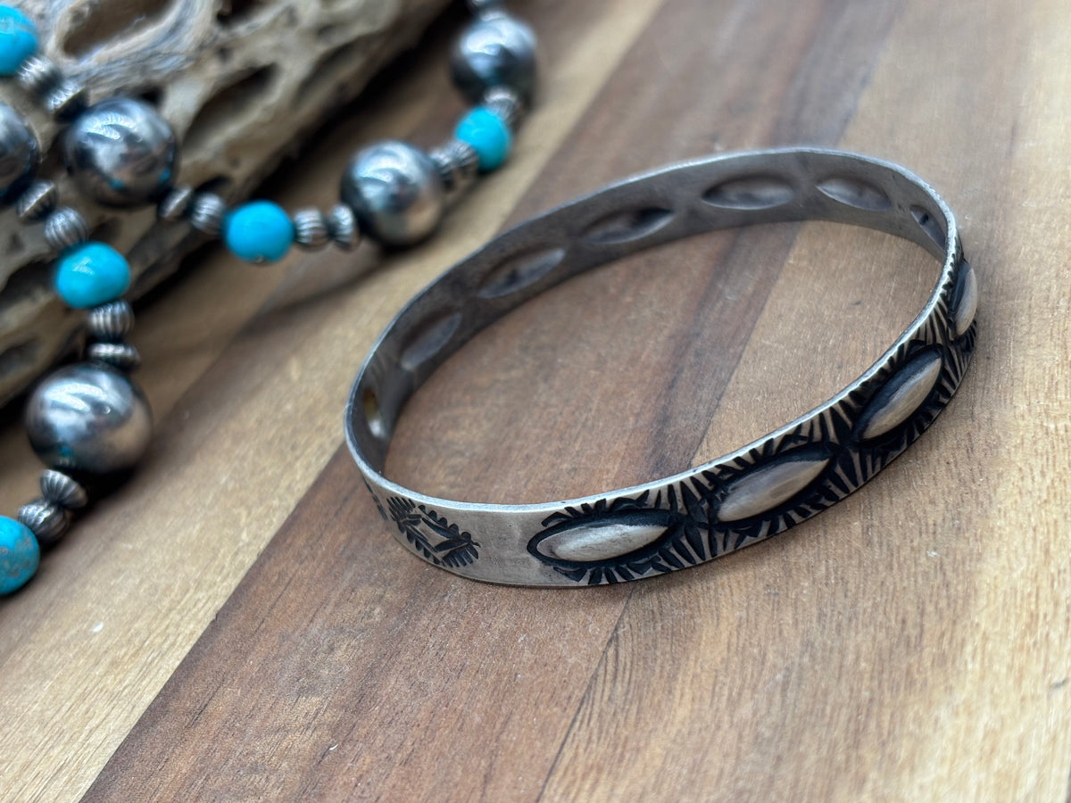Sterling Bangle #930-13 by Elvira Bill, Navajo