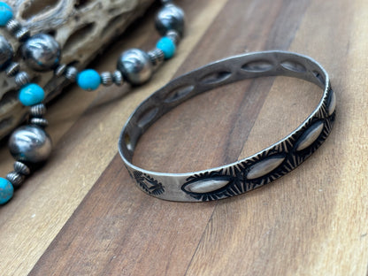Sterling Bangle #930-13 by Elvira Bill, Navajo