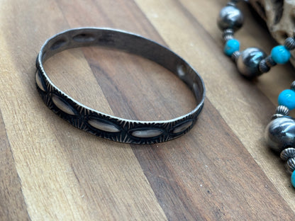 Sterling Bangle #930-13 by Elvira Bill, Navajo