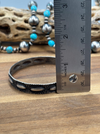 Sterling Bangle #930-13 by Elvira Bill, Navajo