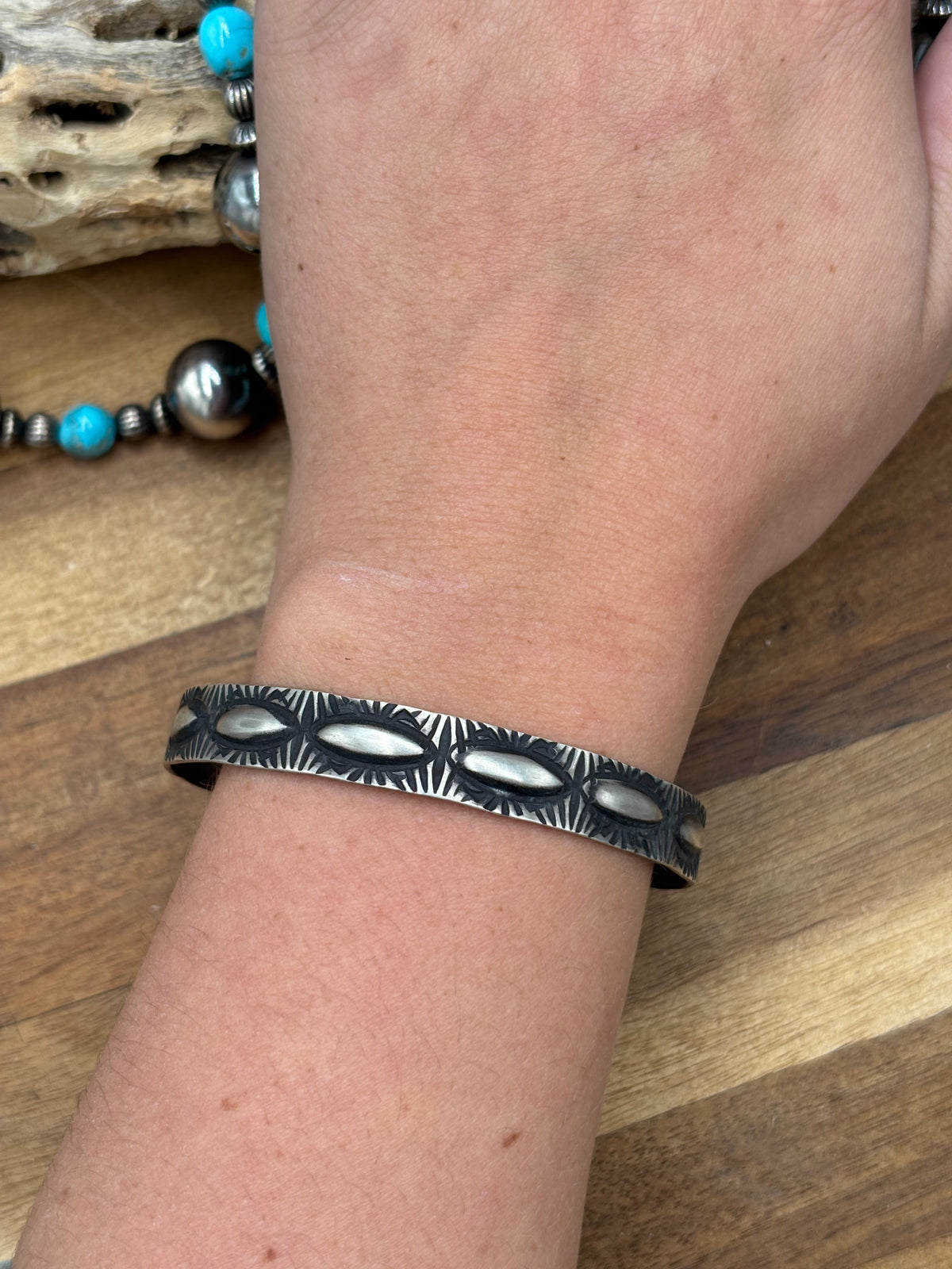 Sterling Bangle #930-13 by Elvira Bill, Navajo