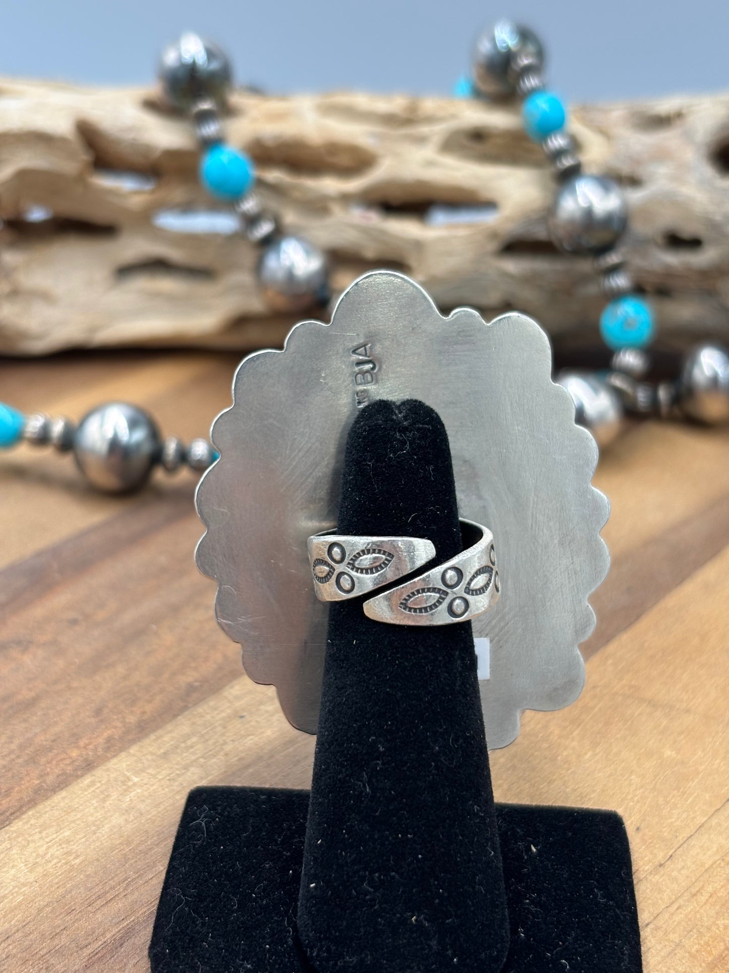 Golden Hills #101-13 Cluster Ring Adjustable by Boyd Ashley, Navajo
